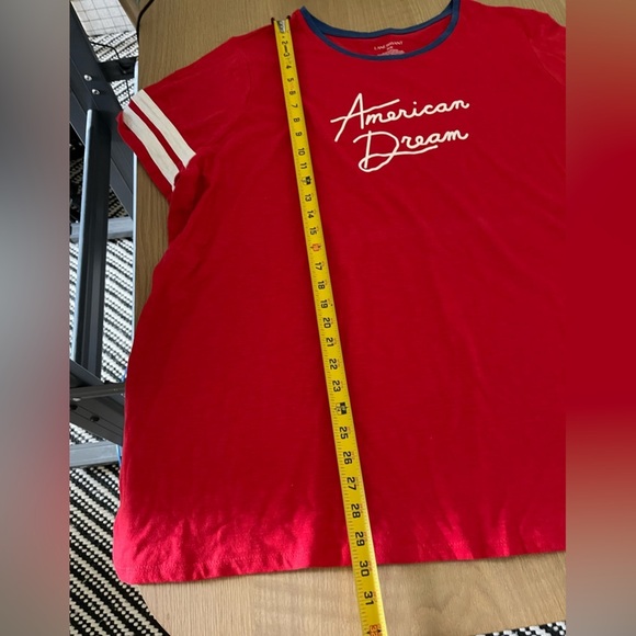 LANE Bryant| Red Scoop neck tee “American Dream” logo•••Plus Size Graphic NWT 4X - Picture 9 of 9